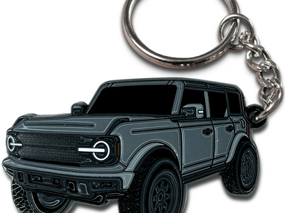 Bronco carbonized gray keychain