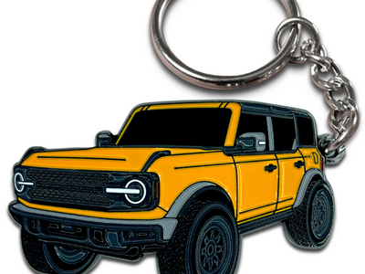Bronco cyber orange keychain