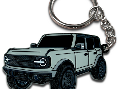 Bronco cactus gray keychain