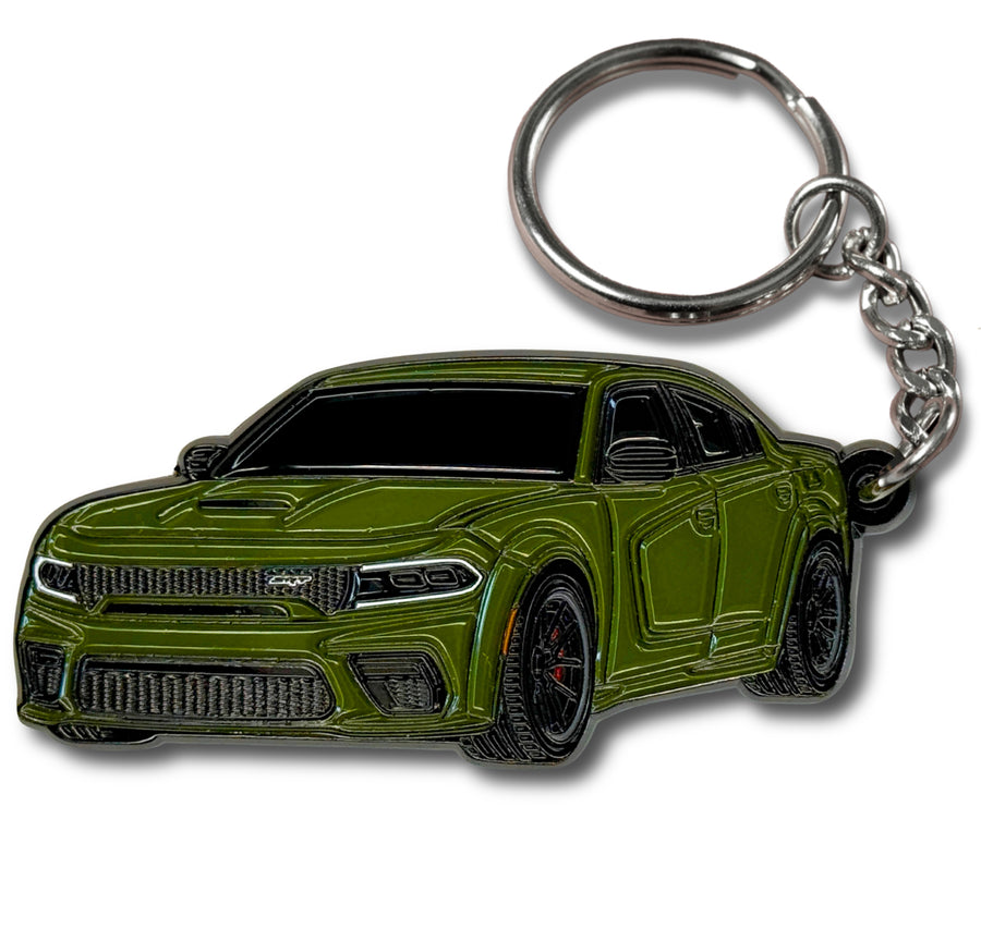 dodge charger white keychain