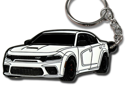 dodge charger white keychain