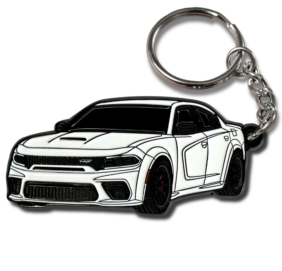 dodge charger white keychain