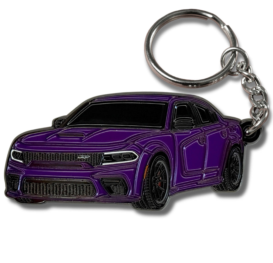 dodge charger white keychain