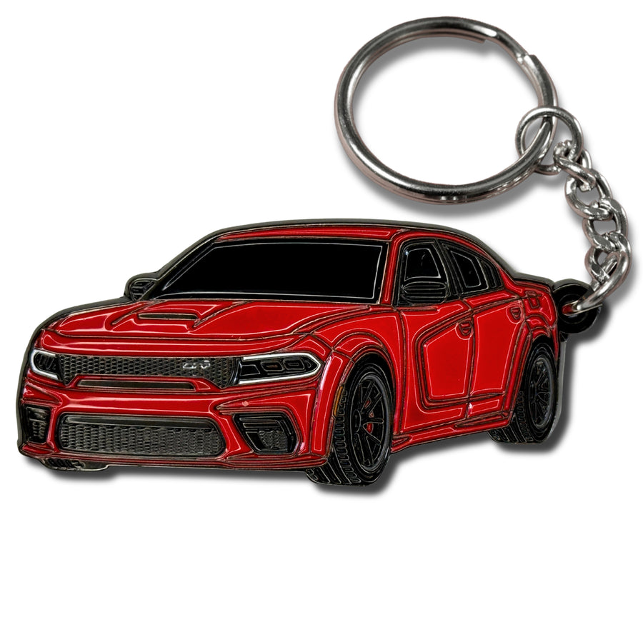 dodge charger white keychain