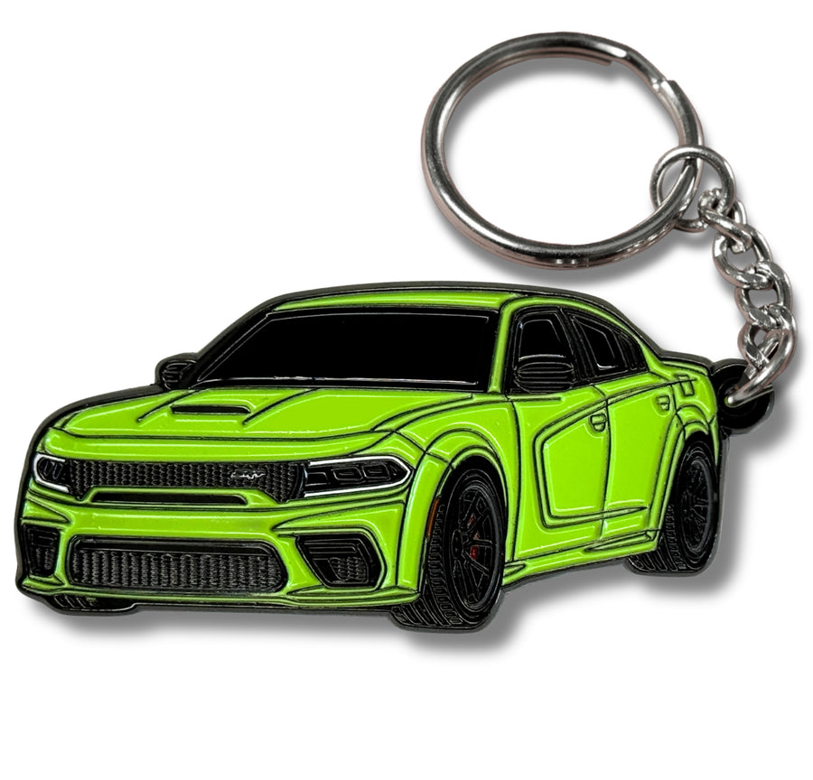 dodge charger white keychain