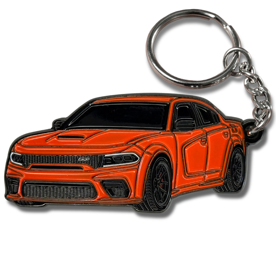 dodge charger white keychain