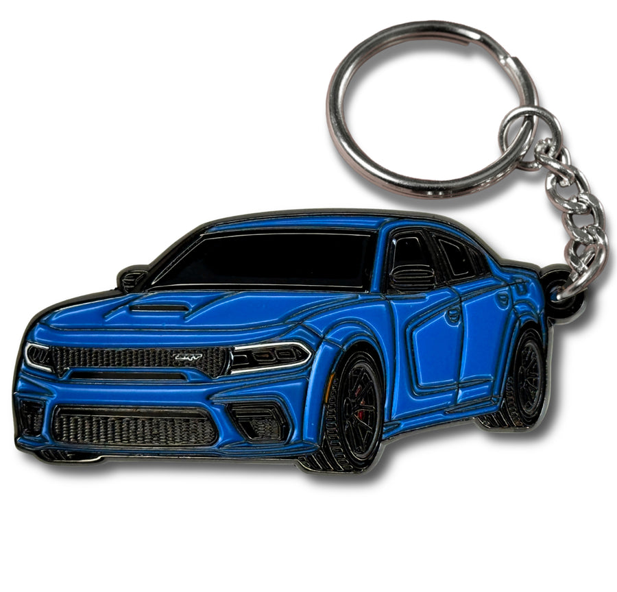 dodge charger white keychain