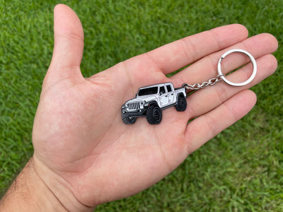 white Jeep Gladiator Keychain