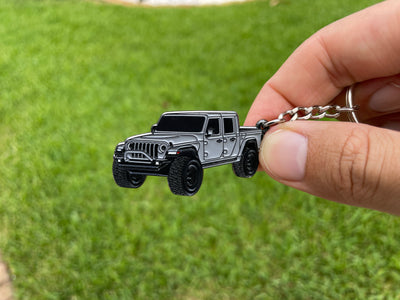 Jeep Gladiator Keychain Sting Gray Silver
