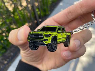Lime toyota tacoma keychain