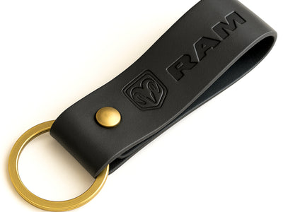 leather ram keychain