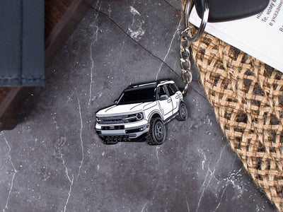 bronco sport white keychain