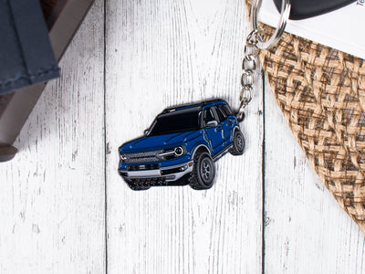 Bronco sport blue keychain