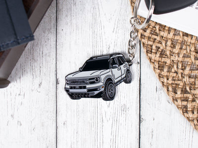 ford bronco silver keychain