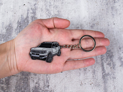 ford bronco sport silver keychain