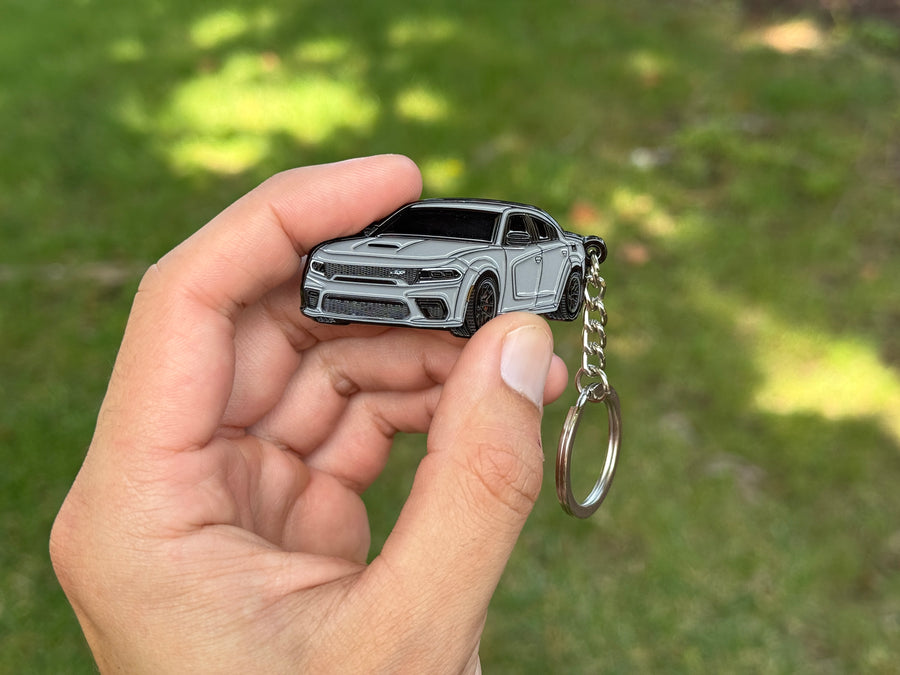 dodge charger white keychain