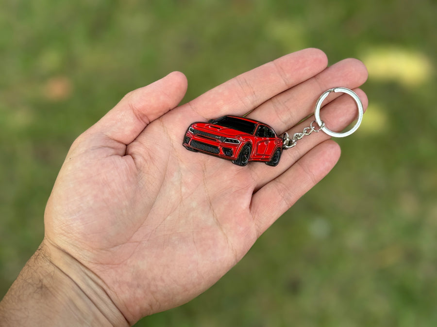 dodge charger white keychain