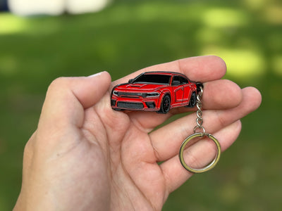 dodge charger red keychain