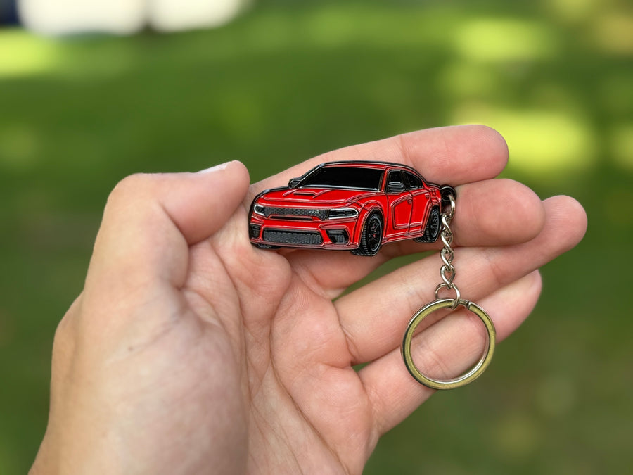 dodge charger white keychain