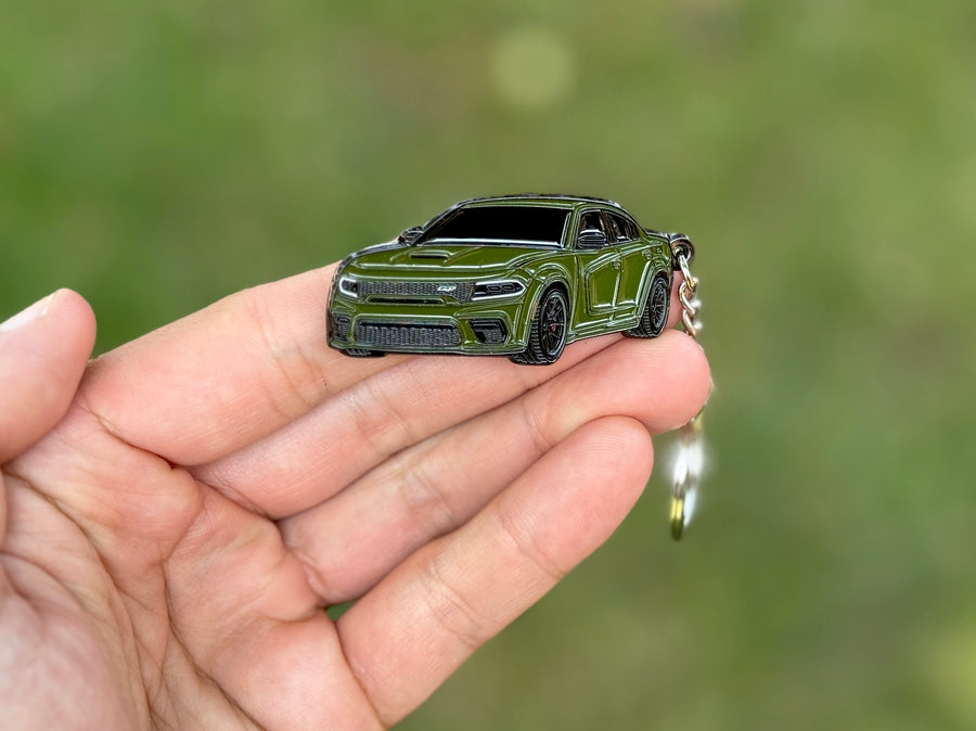 dodge charger white keychain