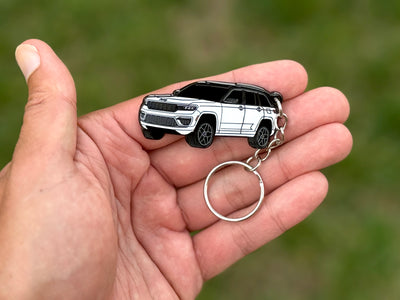 jeep grand cherokee white keychain
